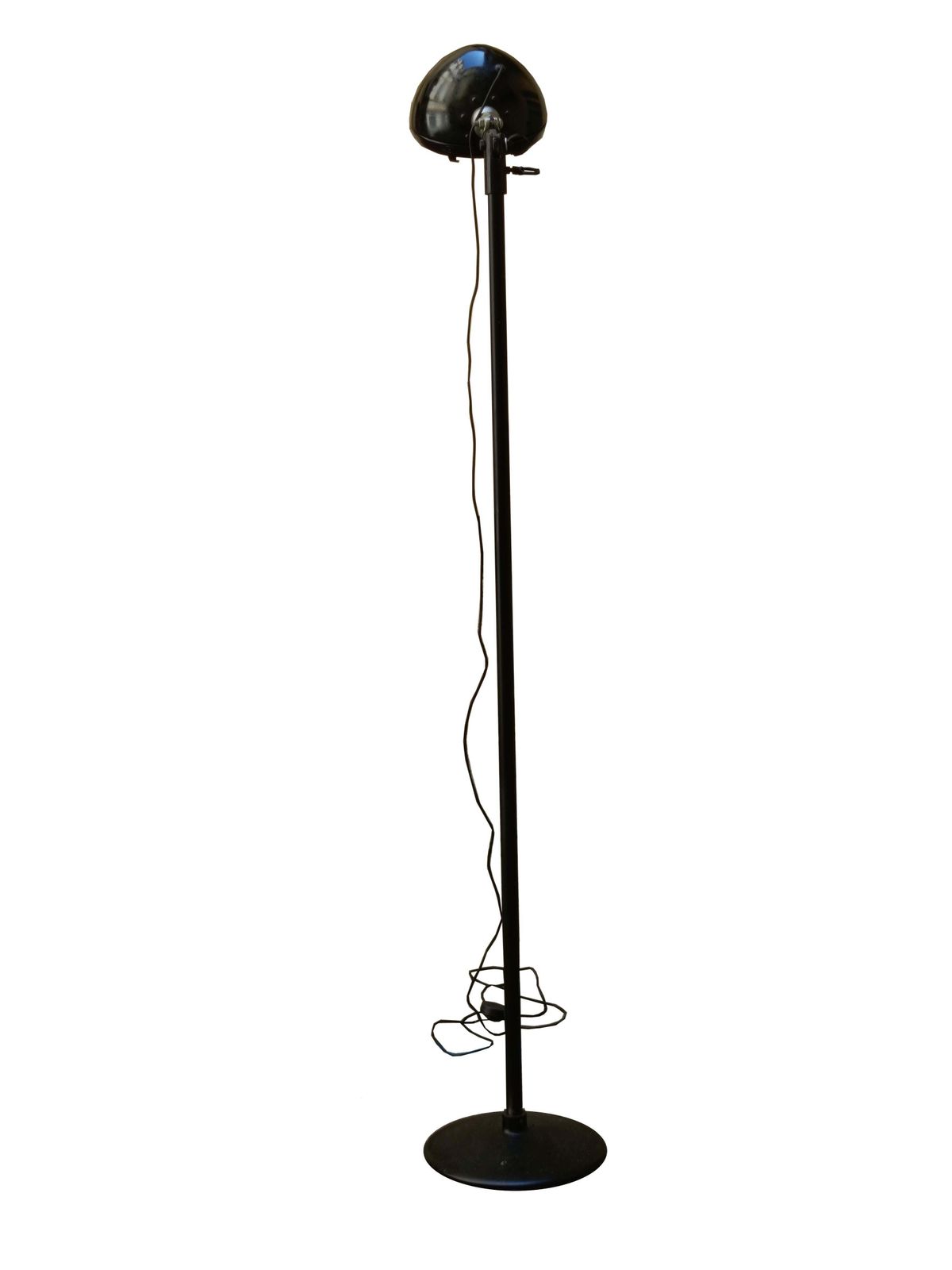 Industrial Black Metal Floor Lamp, Italy 1980s photo for sale