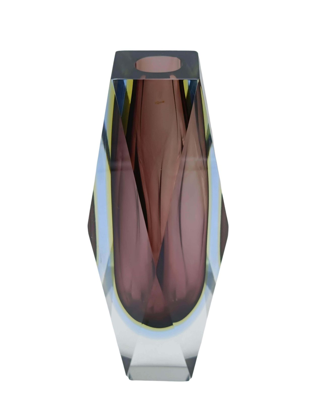 Luigi Mandruzzato Faceted Murano Glass Vase, Italy 1950s photo furniture