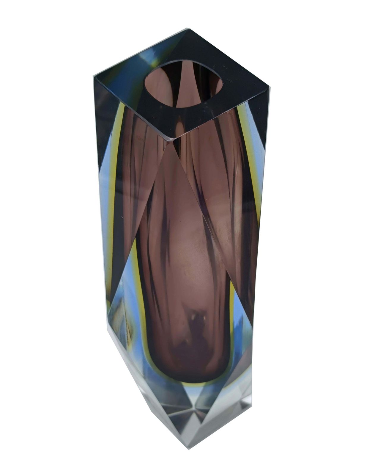 Luigi Mandruzzato Faceted Murano Glass Vase, Italy 1950s photo 682.0