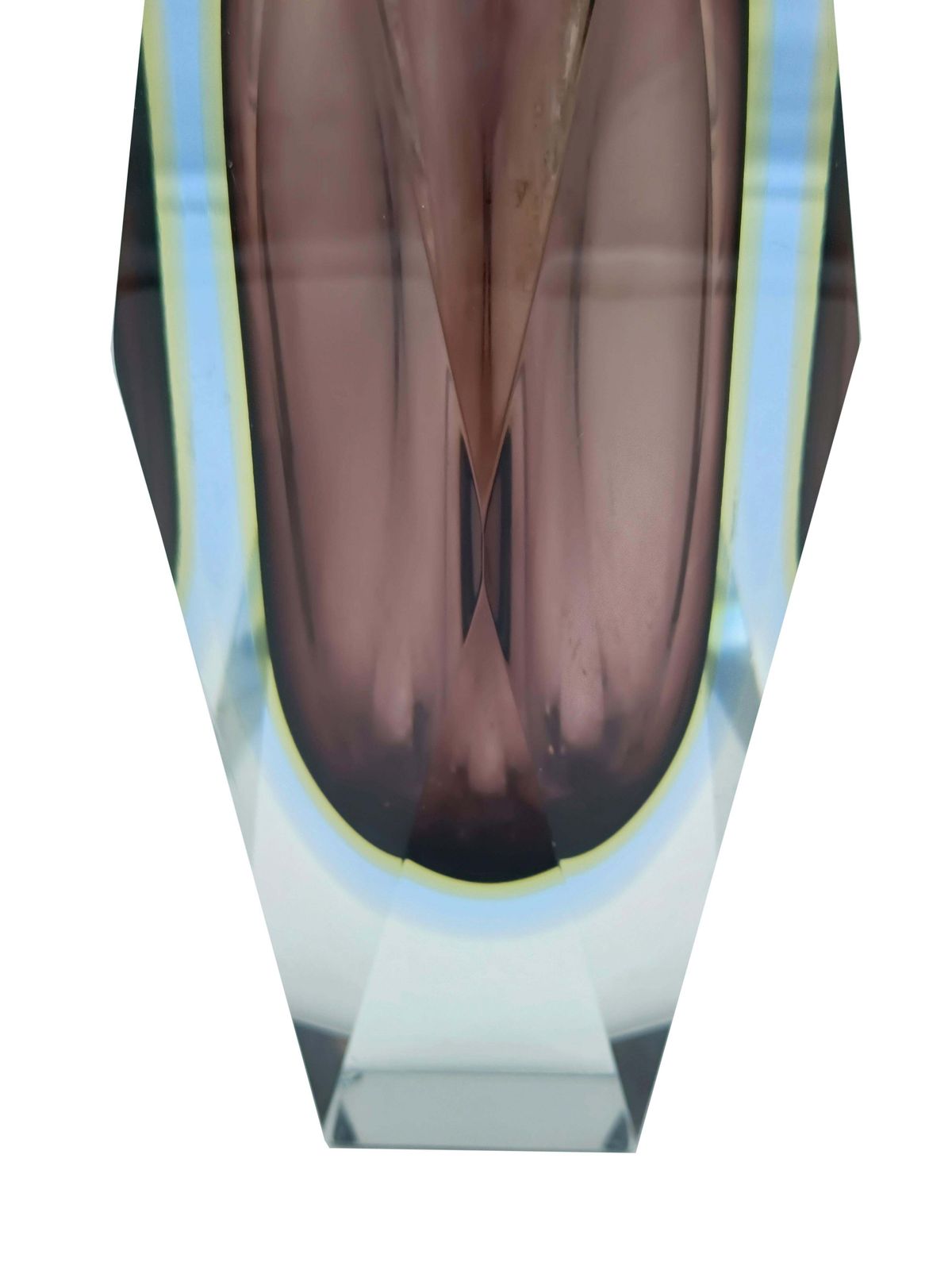 Luigi Mandruzzato Faceted Murano Glass Vase, Italy 1950s photo buy