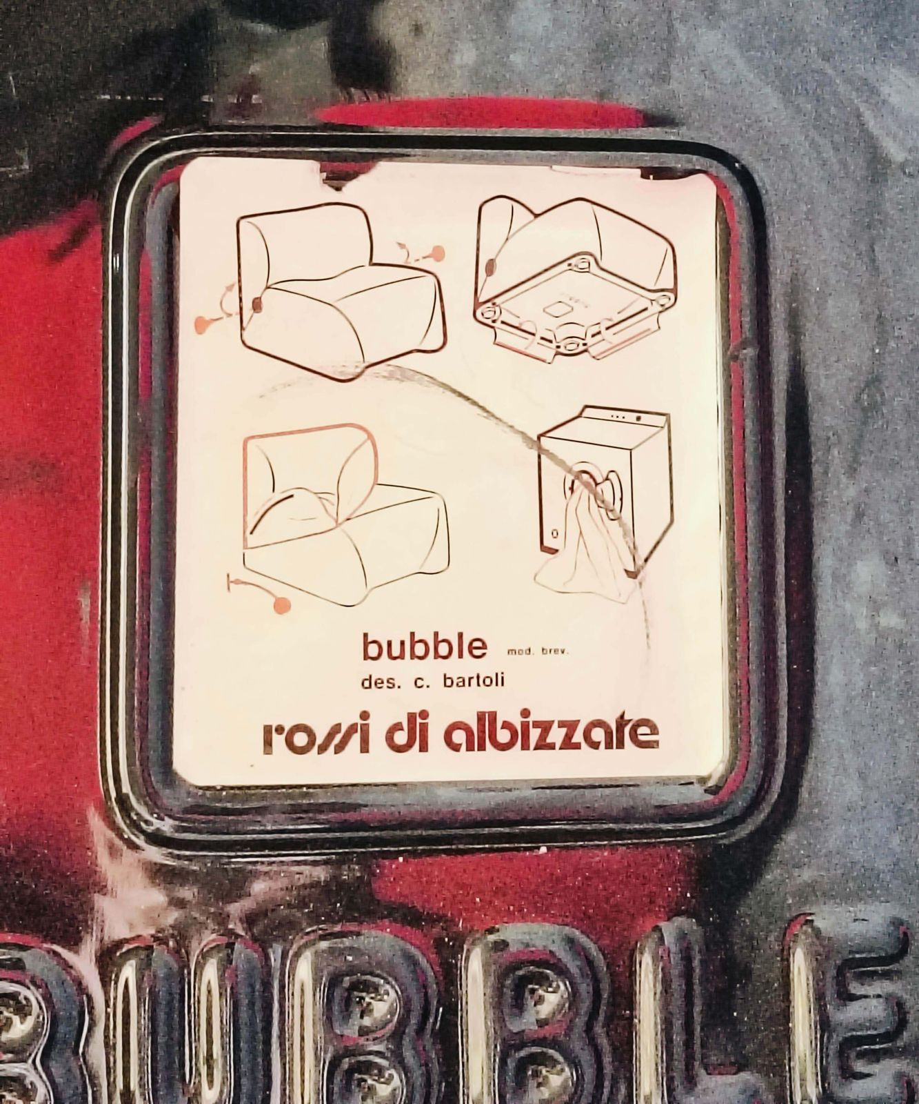 Carlo Bartoli For Rossi D'albizzate Pair Of Red Armchairs Mod. Bubble, 1970 photo vinterior