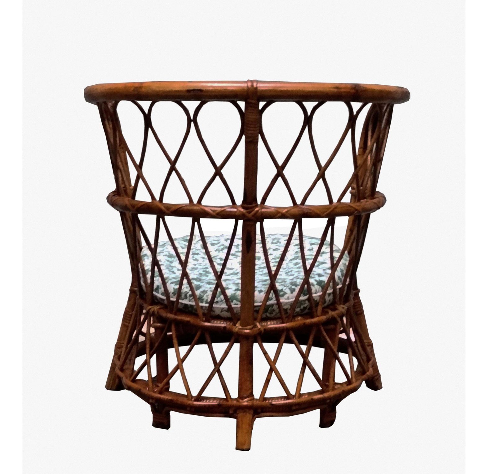 Lio Carminati For Home And Garden Round Rattan Armchair, Italy 1960s photo for sale