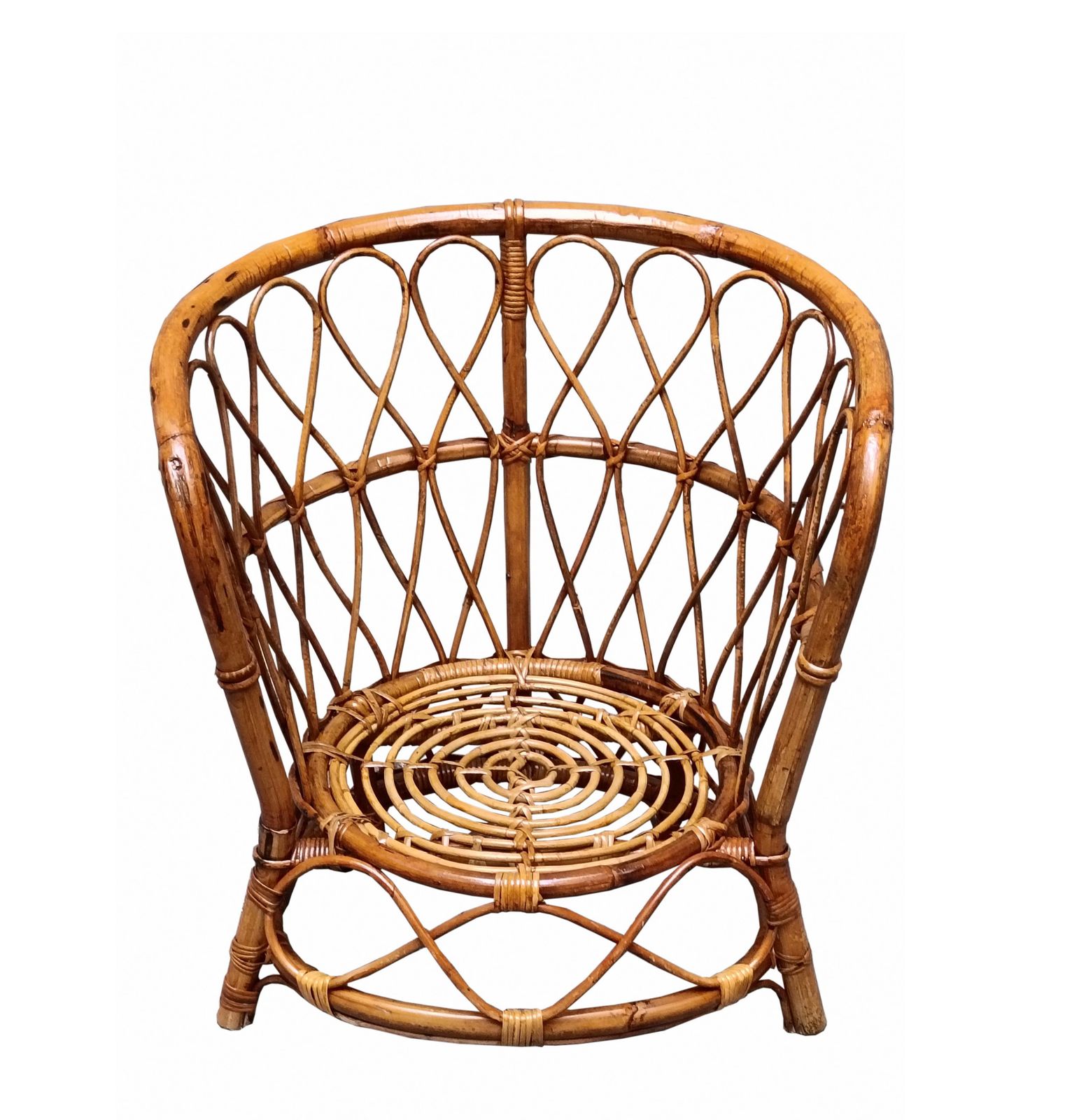 Lio Carminati For Home And Garden Round Rattan Armchair, Italy 1960s photo 767.0