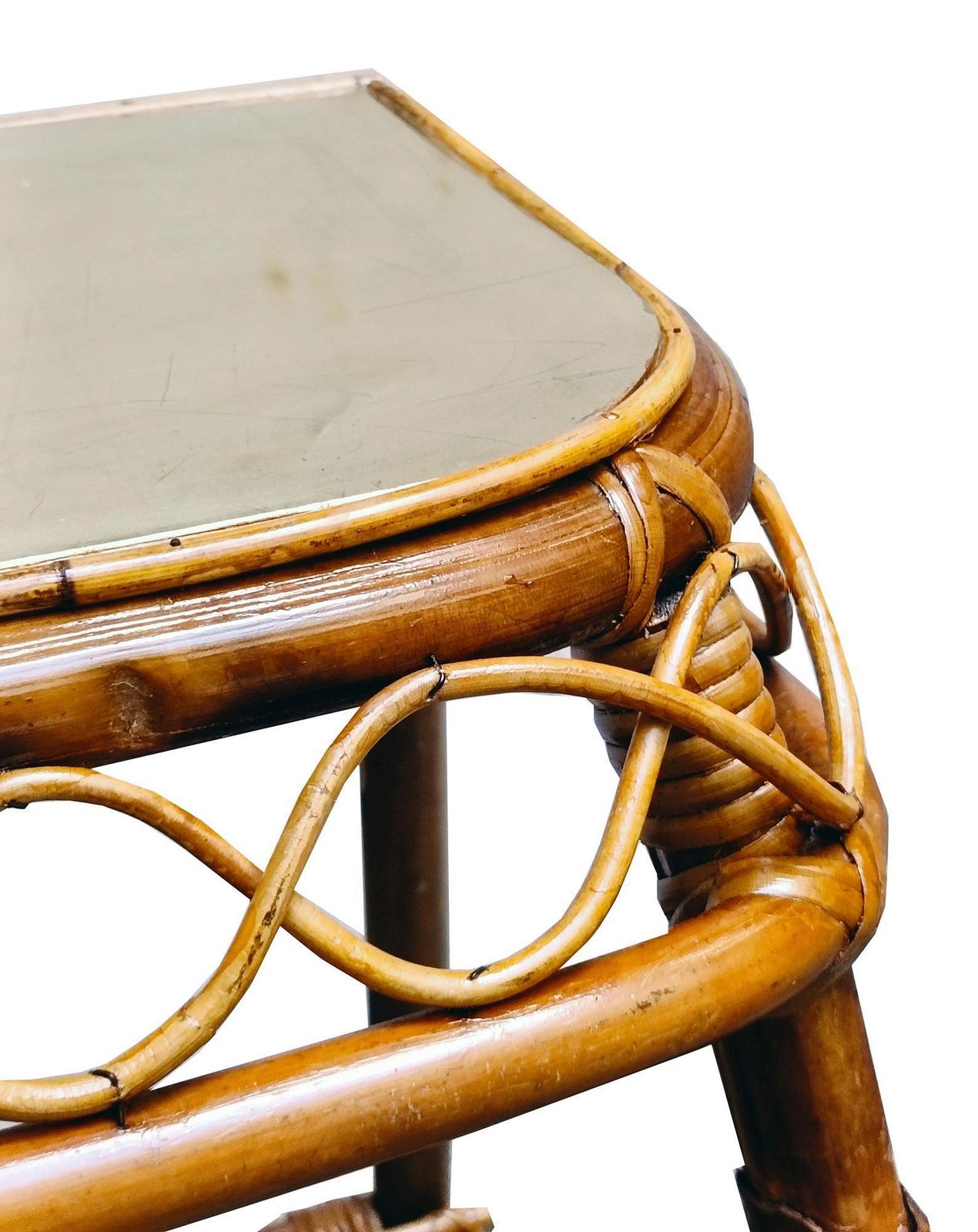 Franco Albini Attrib. Bamboo And Rattan Console Table, Italy 1960s photo vinterior