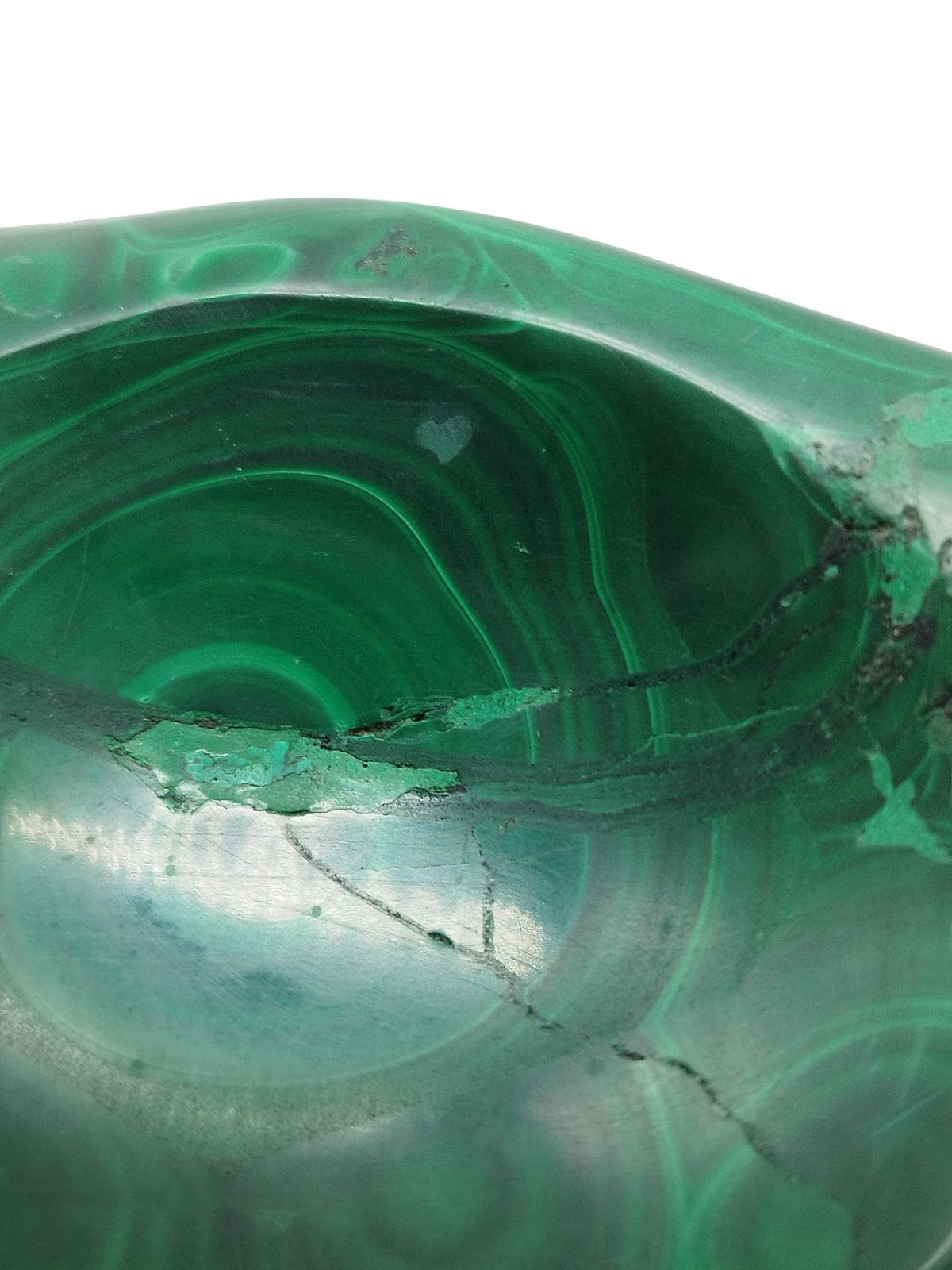 Natural Malachite Dish Bowl Or Ashtray, Italy 1970s photo 213.0