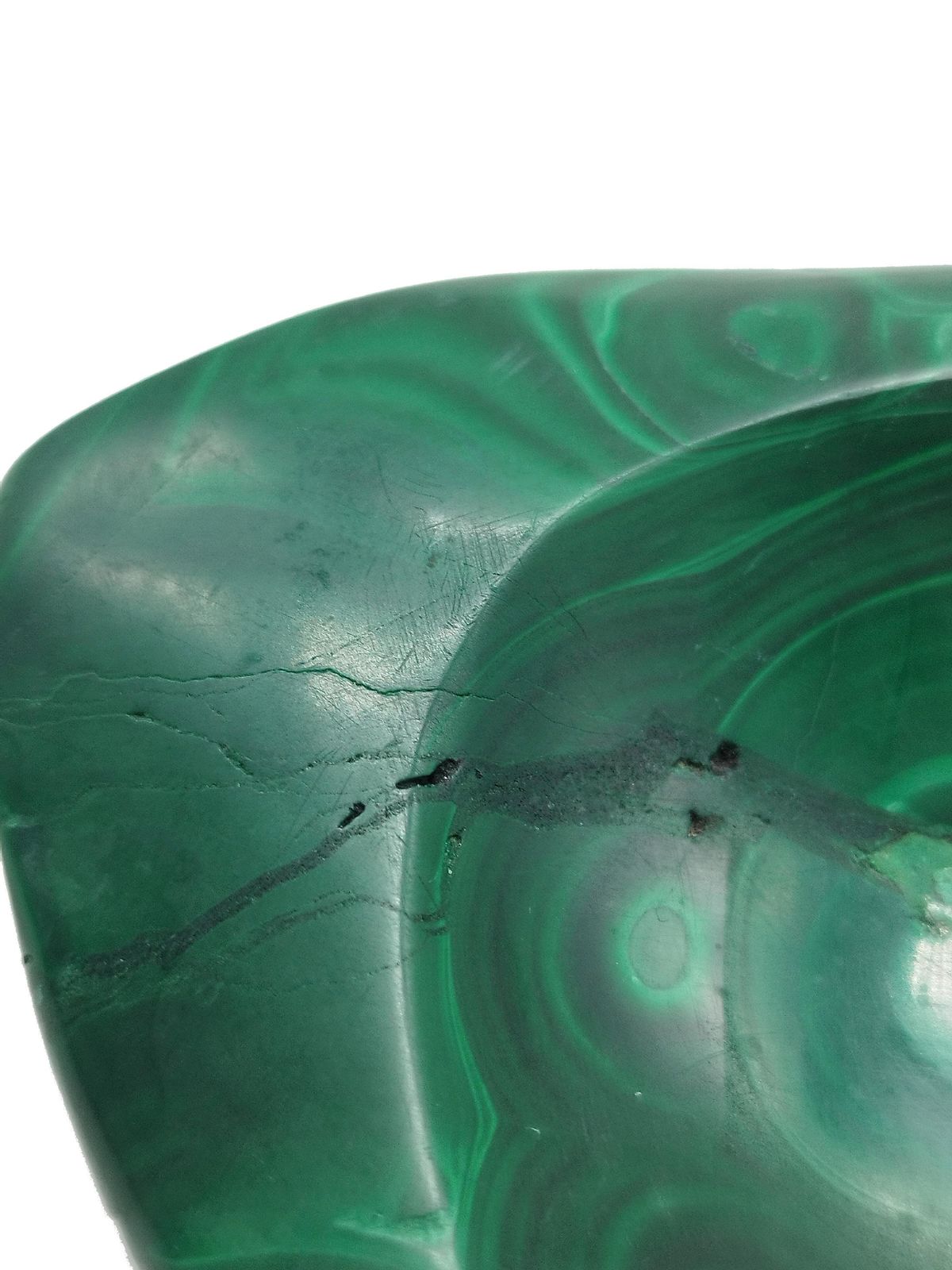 Natural Malachite Dish Bowl Or Ashtray, Italy 1970s photo vinterior