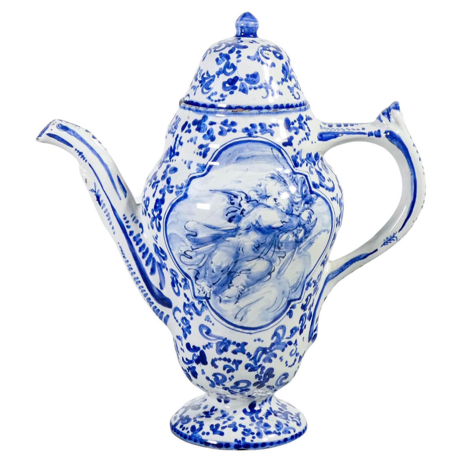 Albisola Ceramic Jug, Hand Painted, Alba Docilia Manufacture, Italy, Early 20thc