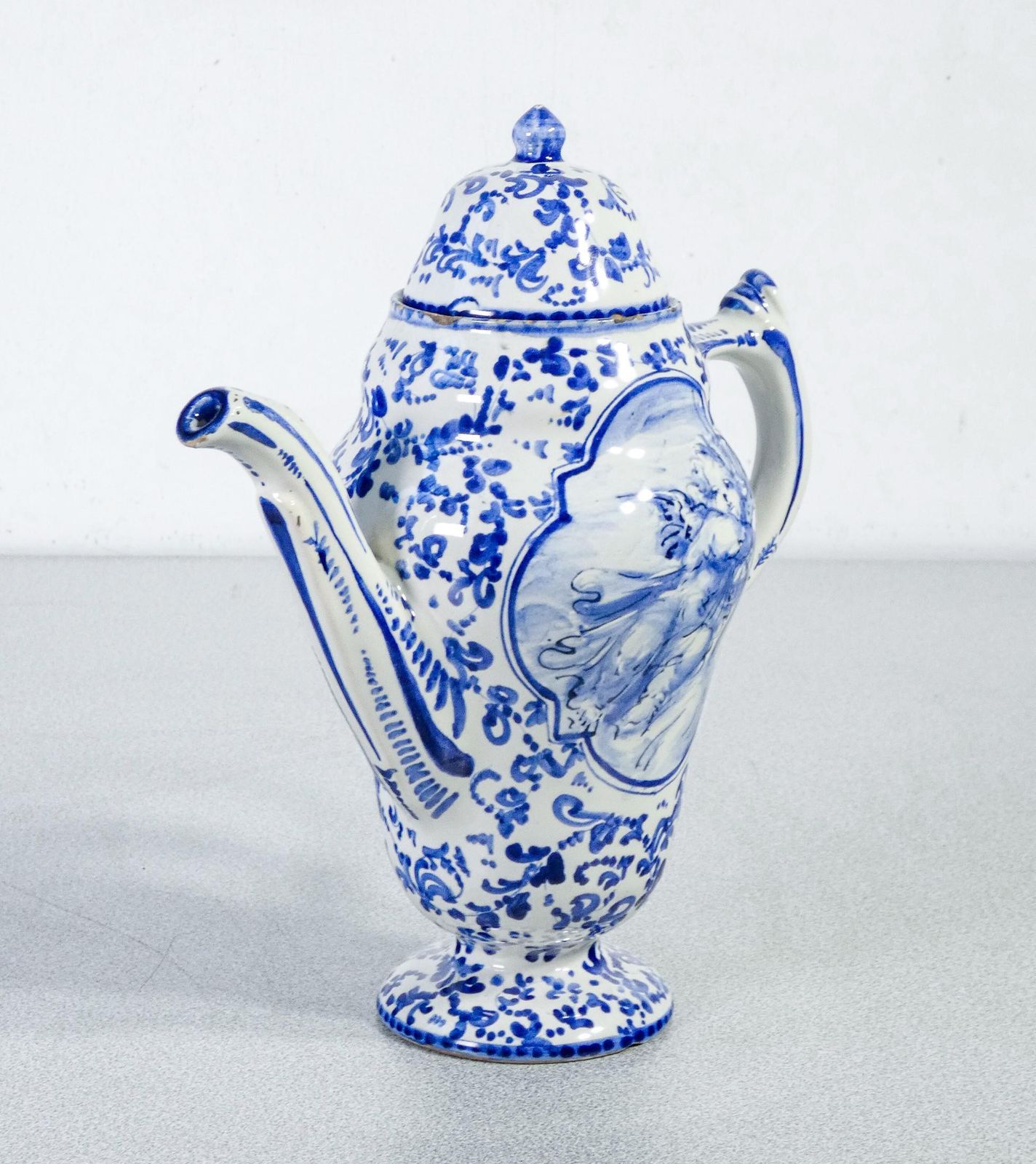 Albisola Ceramic Jug, Hand Painted, Alba Docilia Manufacture, Italy, Early 20thc photo for sale