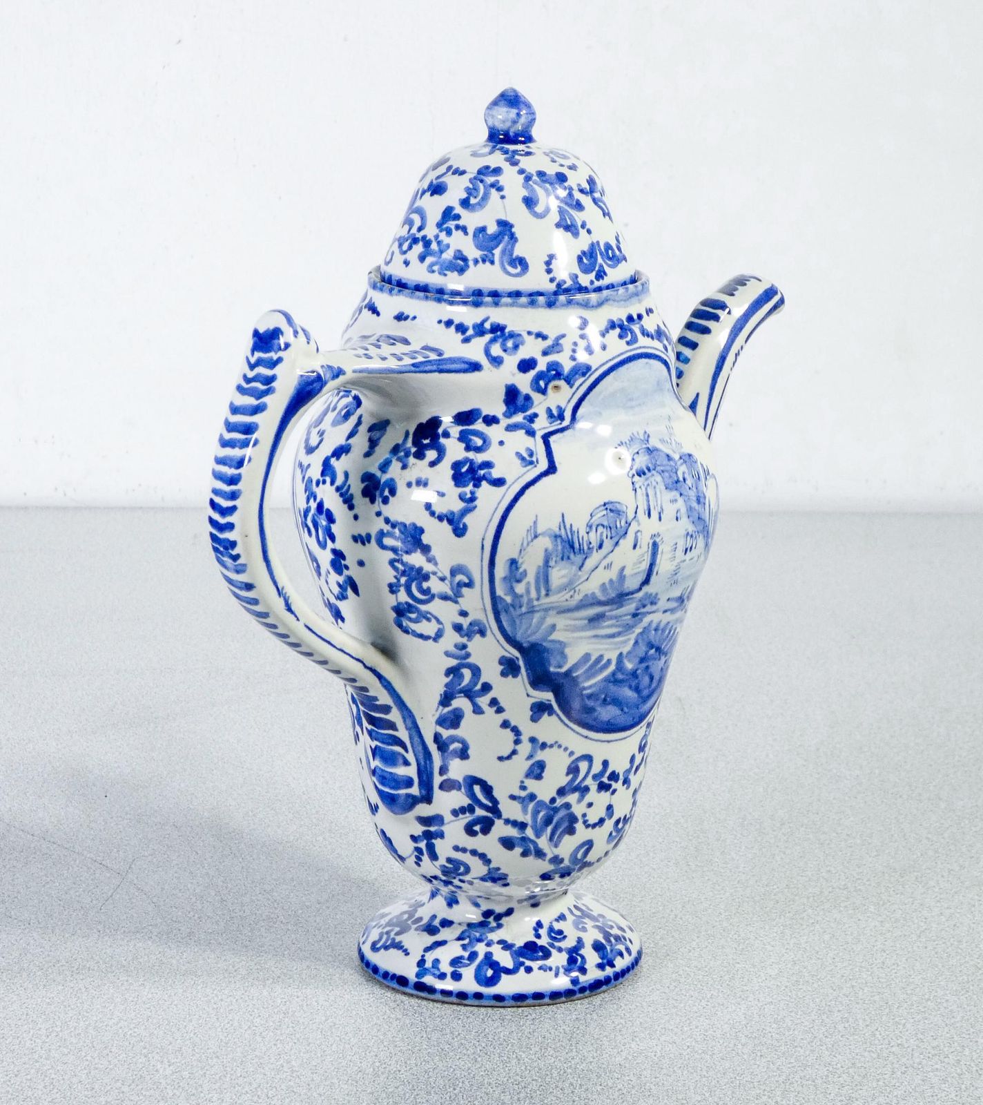 Albisola Ceramic Jug, Hand Painted, Alba Docilia Manufacture, Italy, Early 20thc photo 213.0