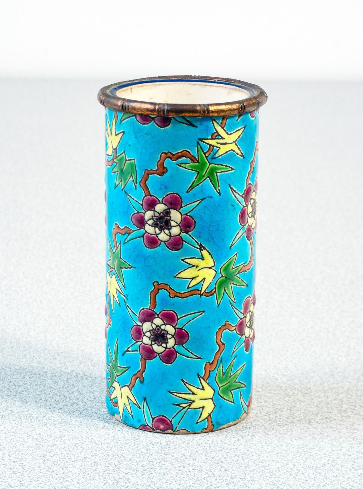 Home Decor Pair Of Emaux De Longwy Ceramic And Glaze Jars. France, Late 19th Century photo