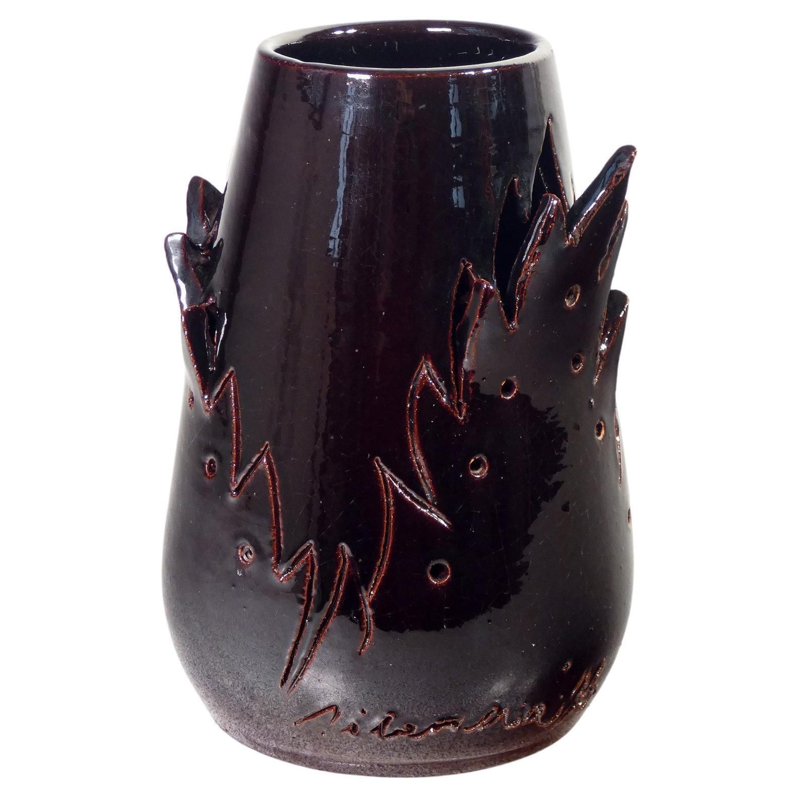 Ceramic Vase, Design Marco Silombria For G.M.A. 1903. Italy, 1996