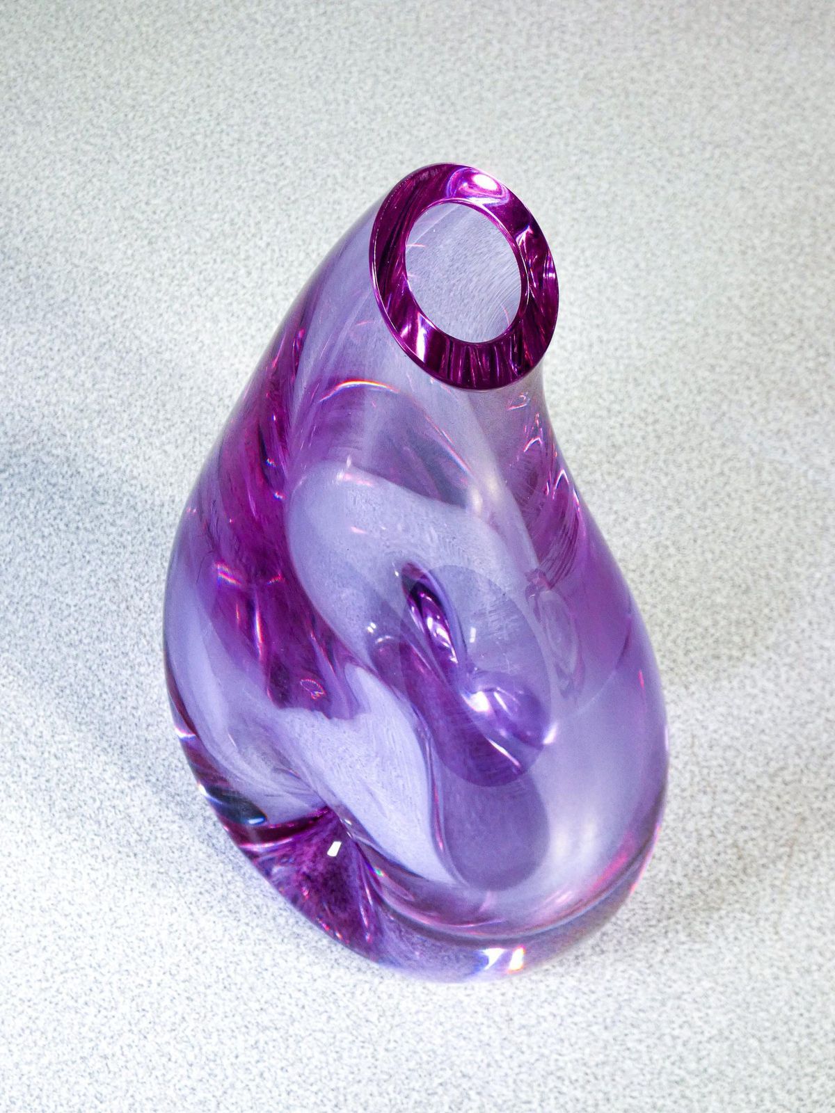 Sevres Blown Glass Vase, Iridescent Coloring. France, 1980s photo buy