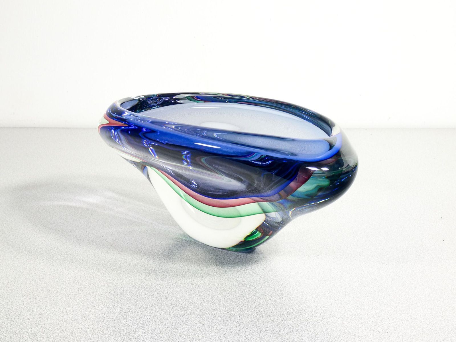 Murano Polychrome Blown Glass Vase, Submerged Series By Franco Schiavon. photo buy