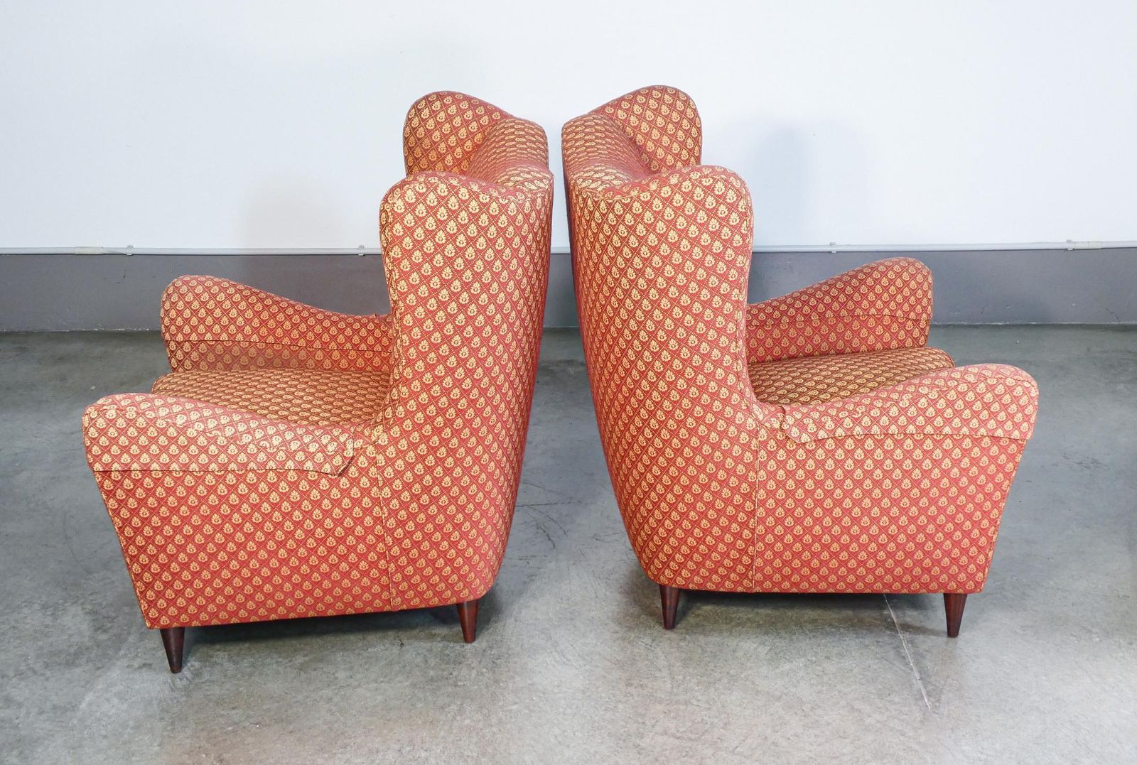 Pair Of Armchairs In The Style Of Giò Ponti. Italy, 1940s photo vintage