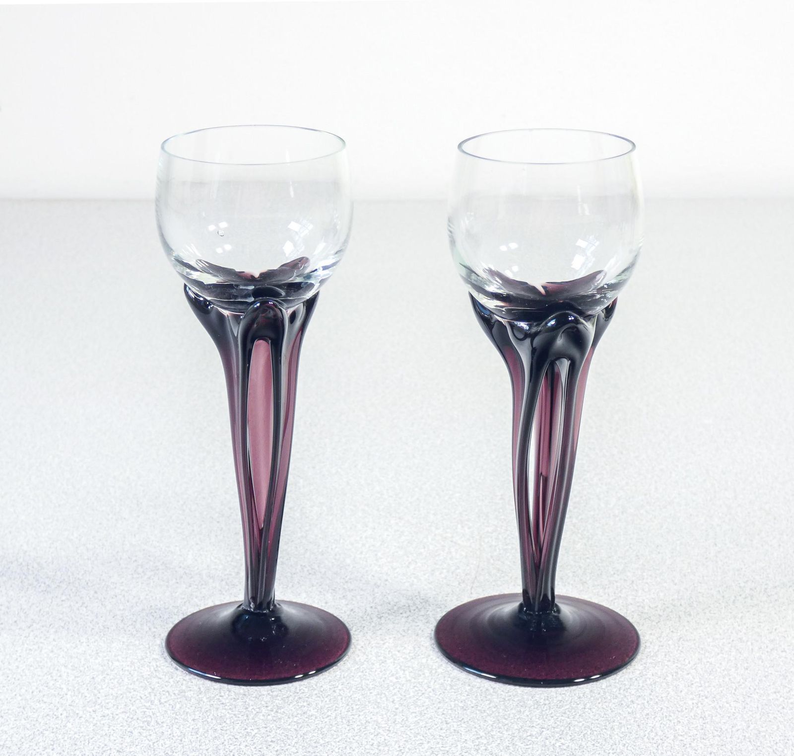 Set Of Four Goblets, Or Candle Holders, In Blown Glass By Alicja Macocha photo Home Decor