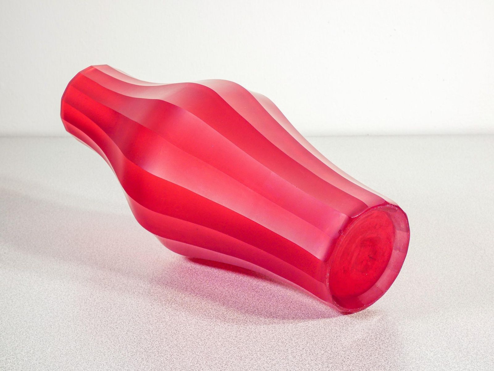 Red Murano Blown Glass Vase. Italy, 1980s photo vintage