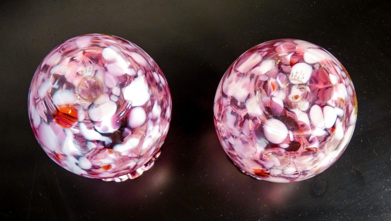 photo furniture Pair Of Blown Glass Vases, "Verrerie Saint Denis" 'Post Legras', 1800