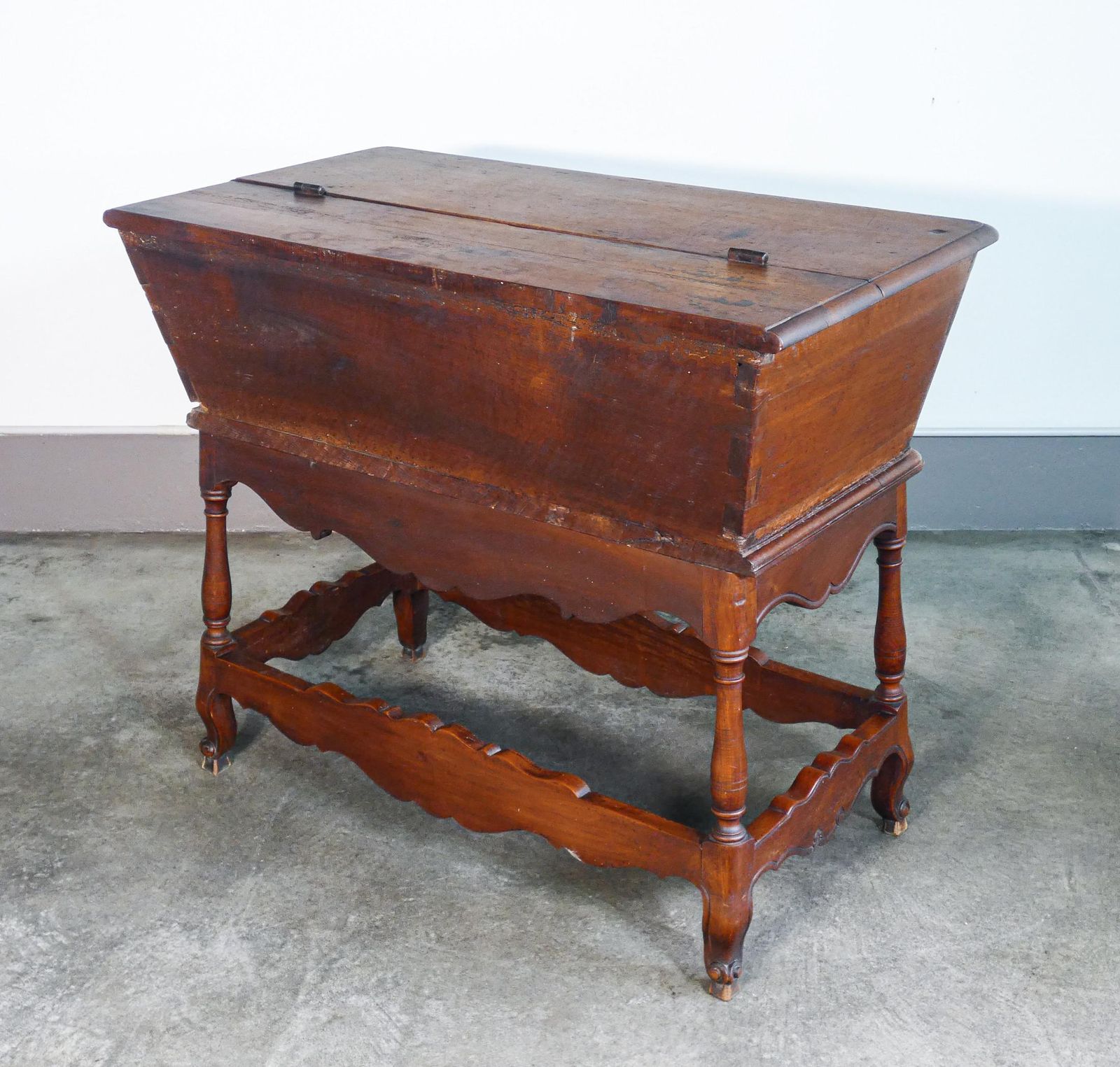 1193.0 Vintage Solid Walnut Wood Sideboard Decorated In Bas Relief. Early 19th Century photo