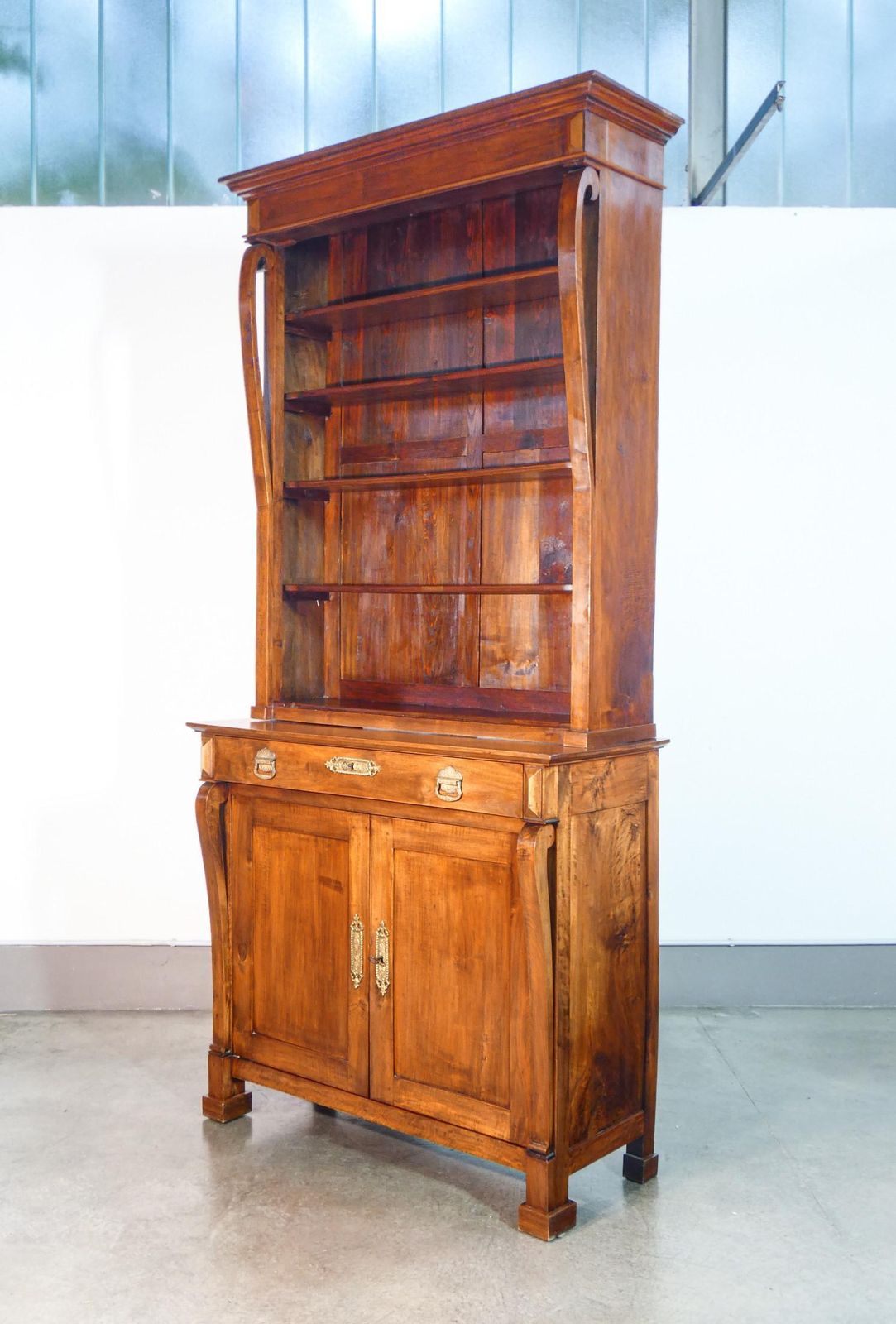 Large Empire Style Sideboard Bookcase Made Of Solid Walnut Wood. Early 19th Century photo furniture