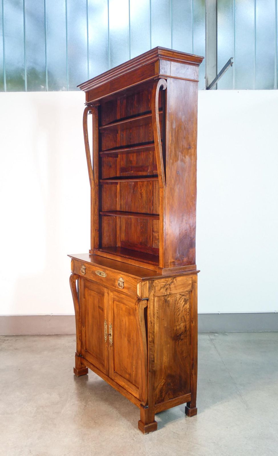 Large Empire Style Sideboard Bookcase Made Of Solid Walnut Wood. Early 19th Century photo buy