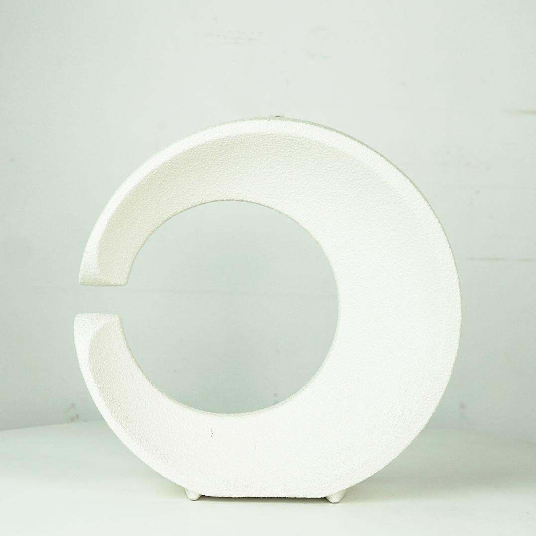 White Italian Midcentury Ceramic Vase By Roberto Rigon For Bertoncello photo for sale