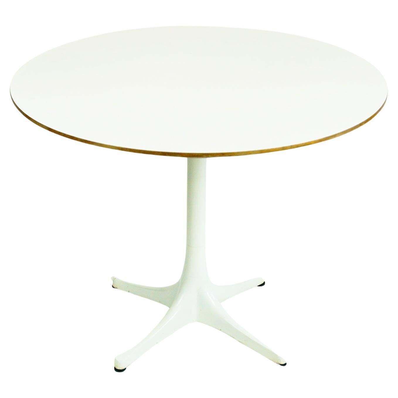 White Pedestal Coffee Side Table By George Nelson For Herman Miller, USA, 1960s