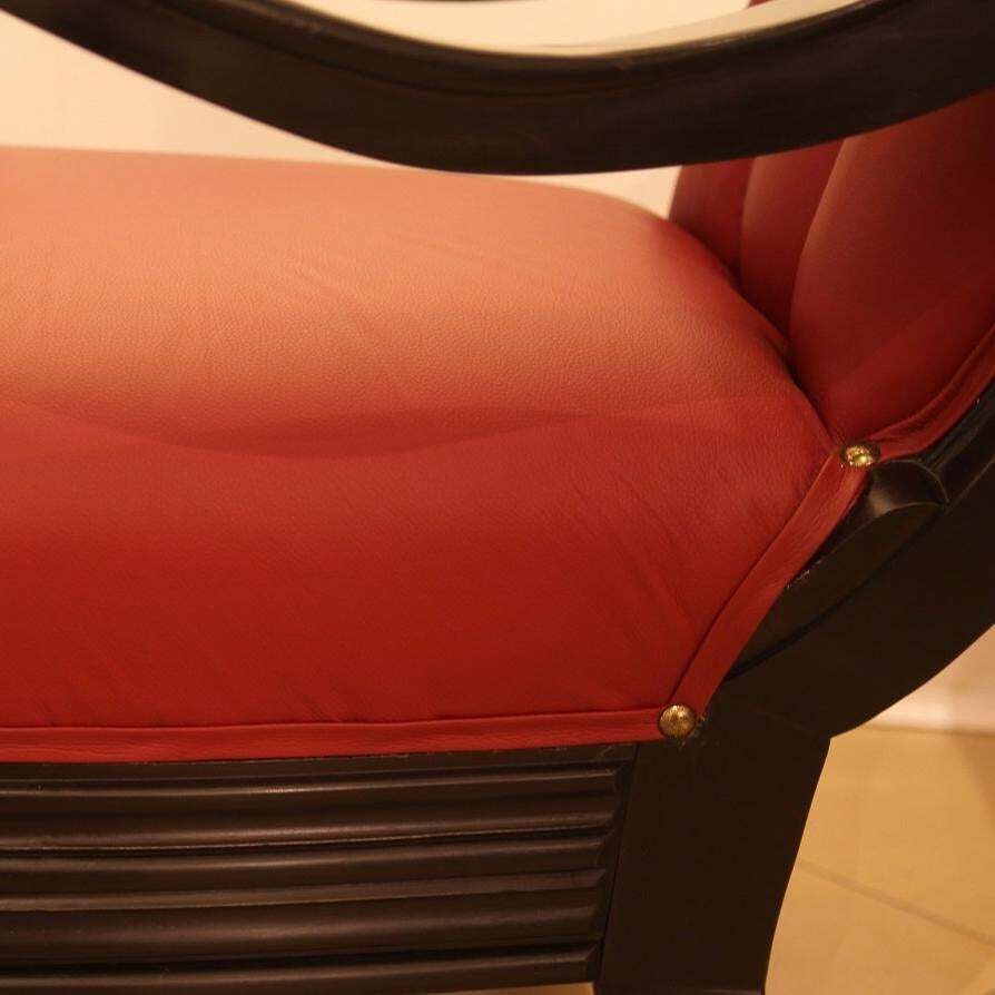 20465.0 Pair Of Austrian Red Leather Art Deco Armchairs Attributed To Otto Prutscher photo