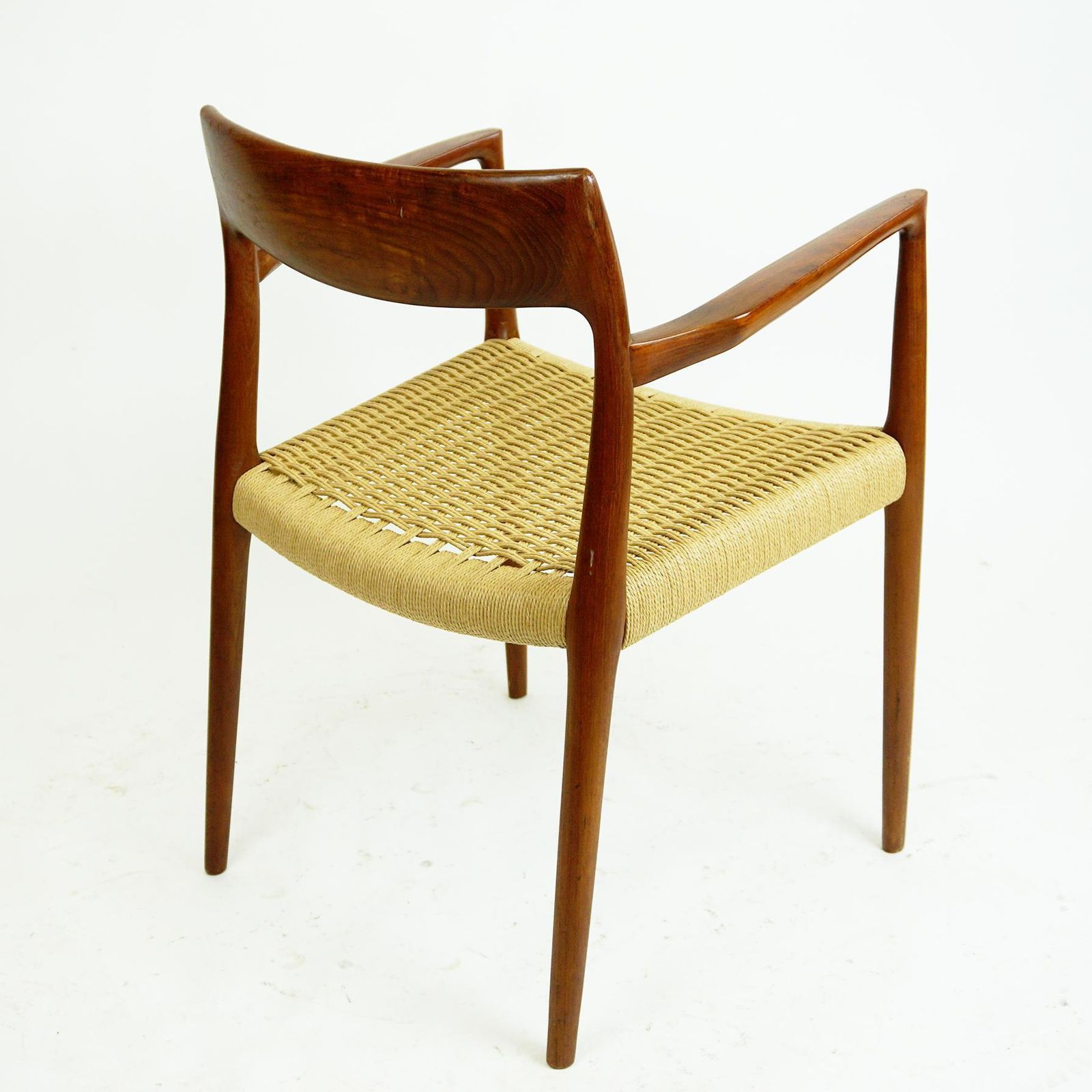 Scandinavian Modern Mod. 57 Teak And Papercord Armchair By Niels Otto Moller photo vintage