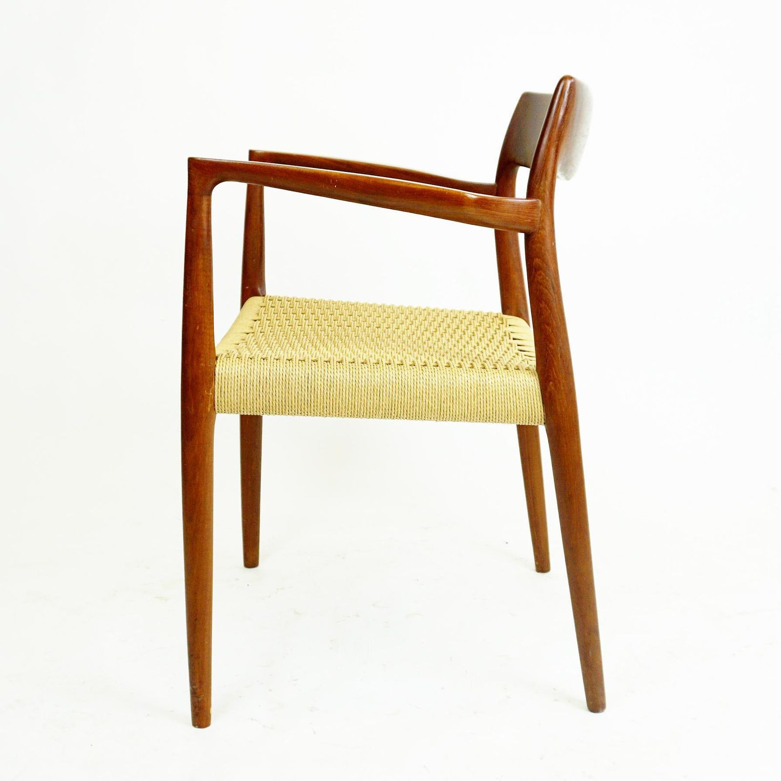 photo for sale Scandinavian Modern Mod. 57 Teak And Papercord Armchair By Niels Otto Moller