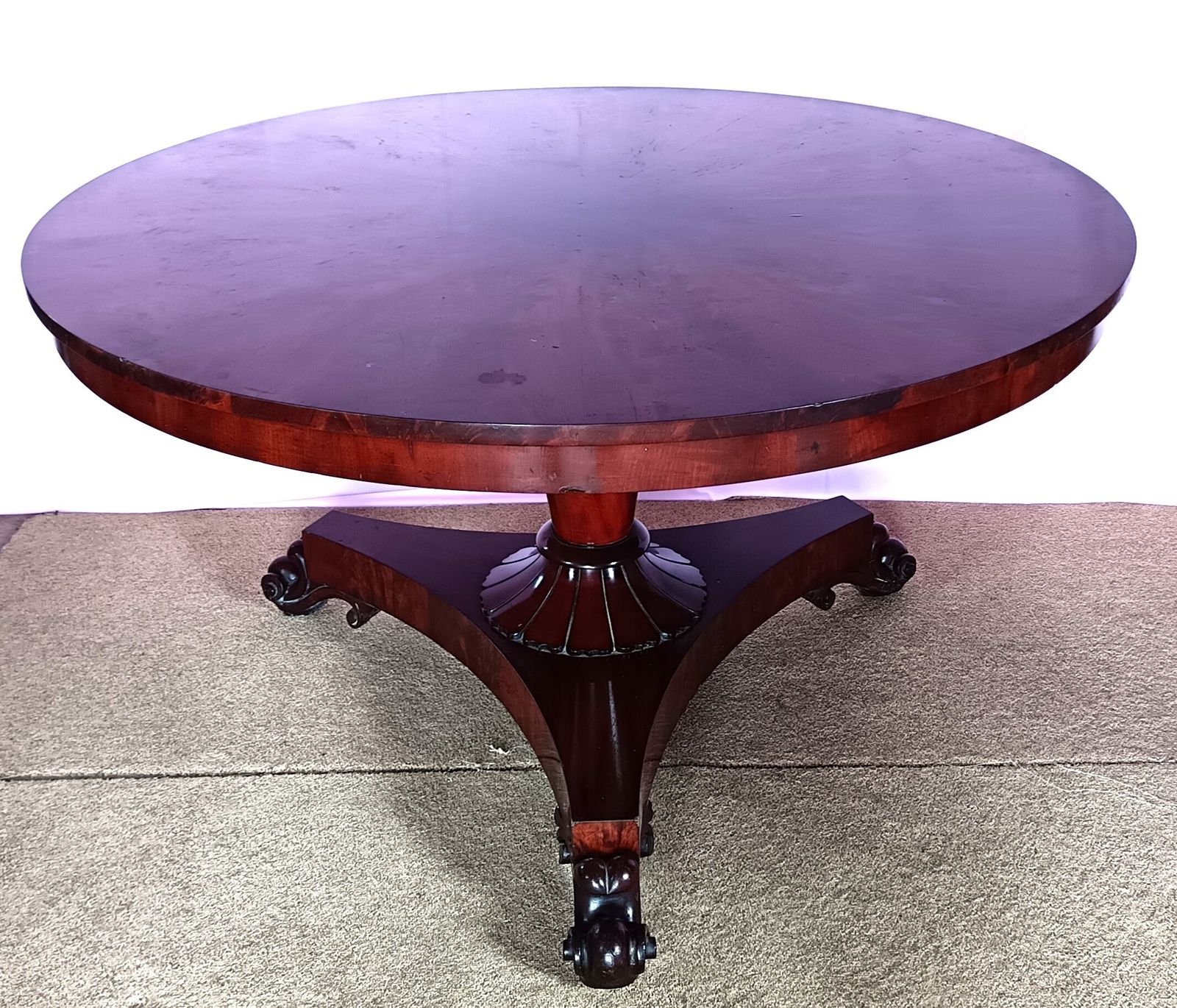 High Quality Geaorgian Flame Mahogany Tilt Top Breakfast/Dining Table. photo furniture