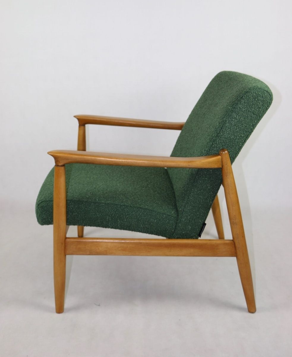 Gfm 64 Armchair, Designed By Edmund Homa From The 70s, Green Boucle photo vinterior