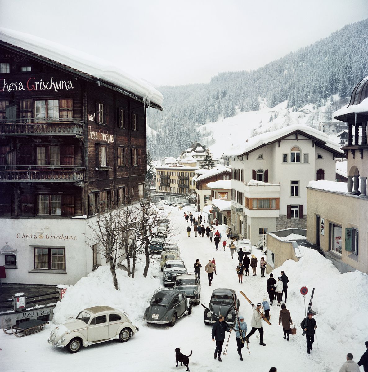Slim Aarons 'Klosters' Framed White