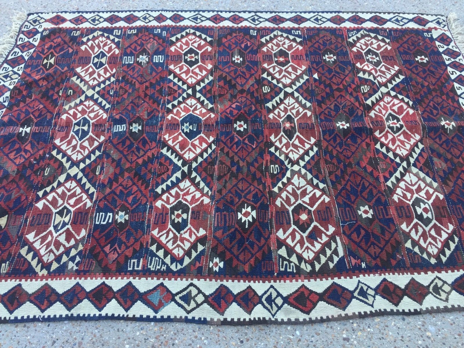 Antique Turkish Kilim Rug 182x130cm Shabby Vintage Old Wool Country Home Kelim photo Textiles