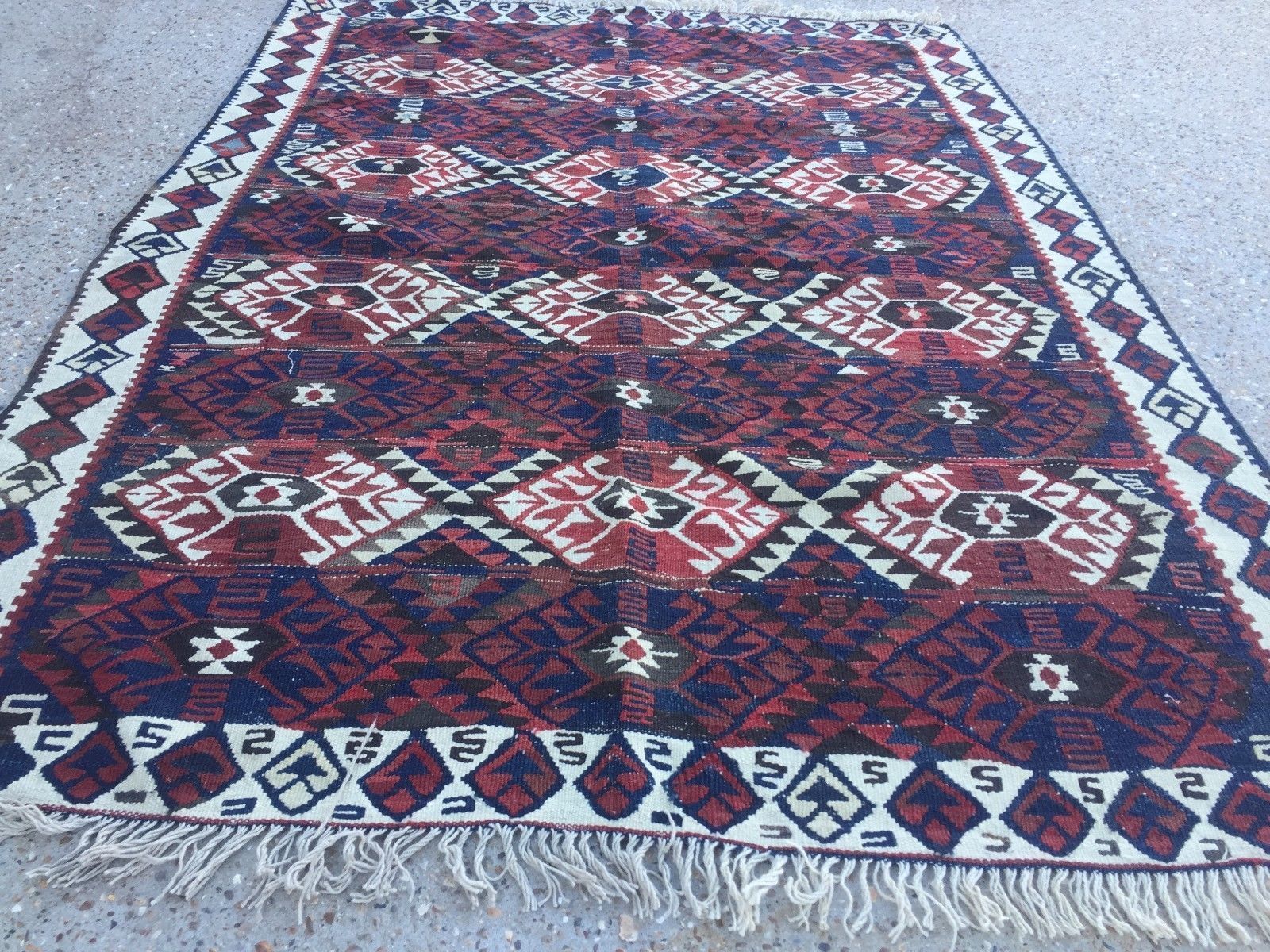 Antique Turkish Kilim Rug 182x130cm Shabby Vintage Old Wool Country Home Kelim photo 675.0