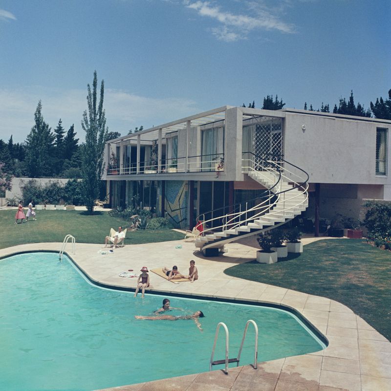 Slim Aarons 'South Africa Swimming Pool' Framed White