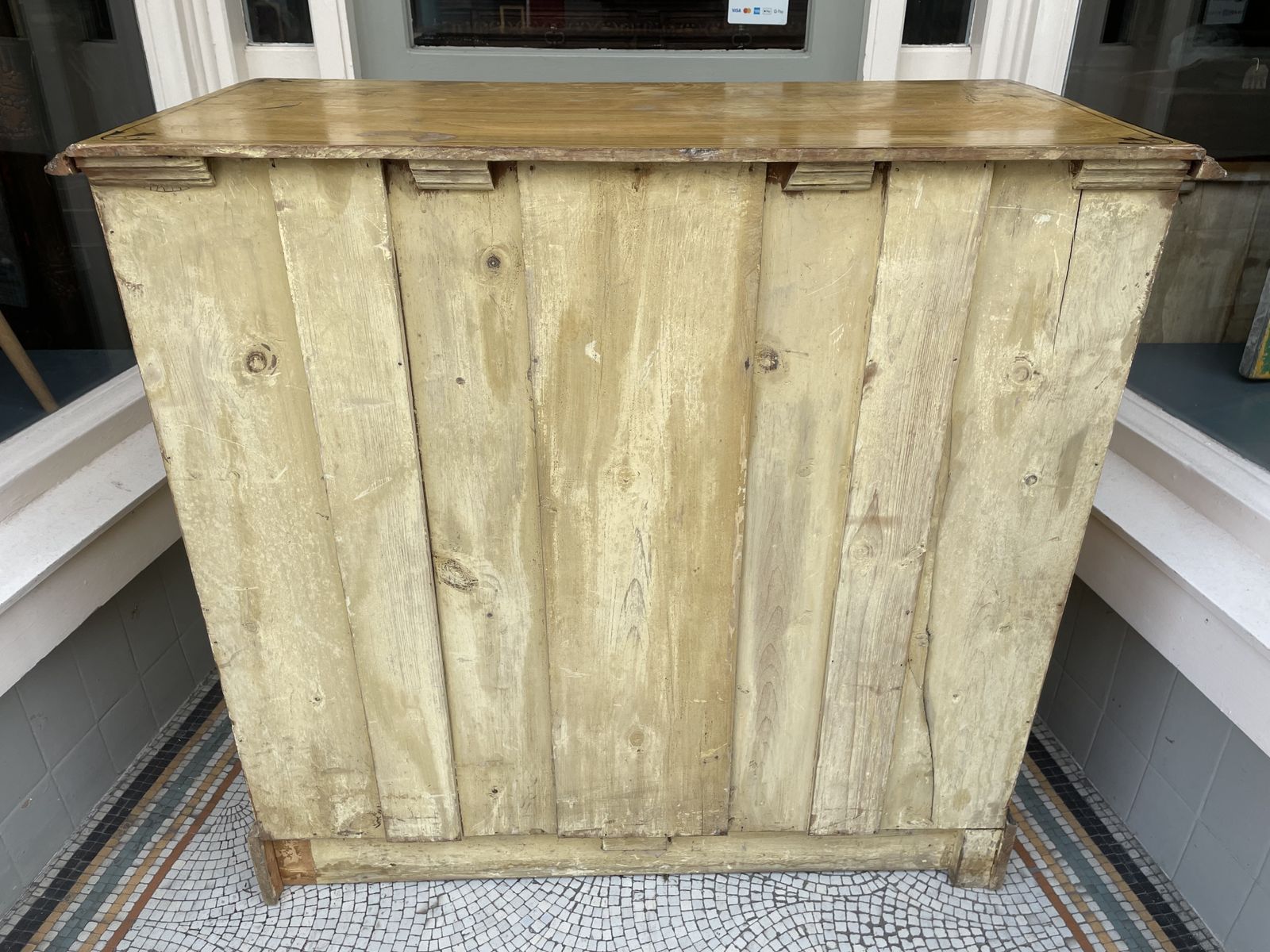 Furniture Victorian Pine Faux Wood Painted Chest Of Drawers photo