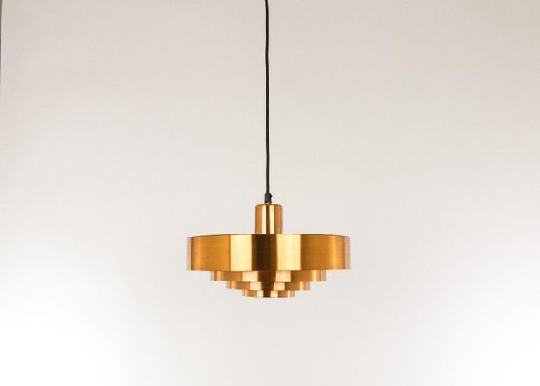 Copper Roulet Pendant By Jo Hammerborg For Fog & Mørup, 1960s photo furniture