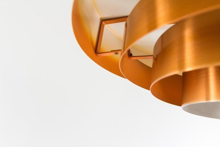 Copper Roulet Pendant By Jo Hammerborg For Fog & Mørup, 1960s photo vintage