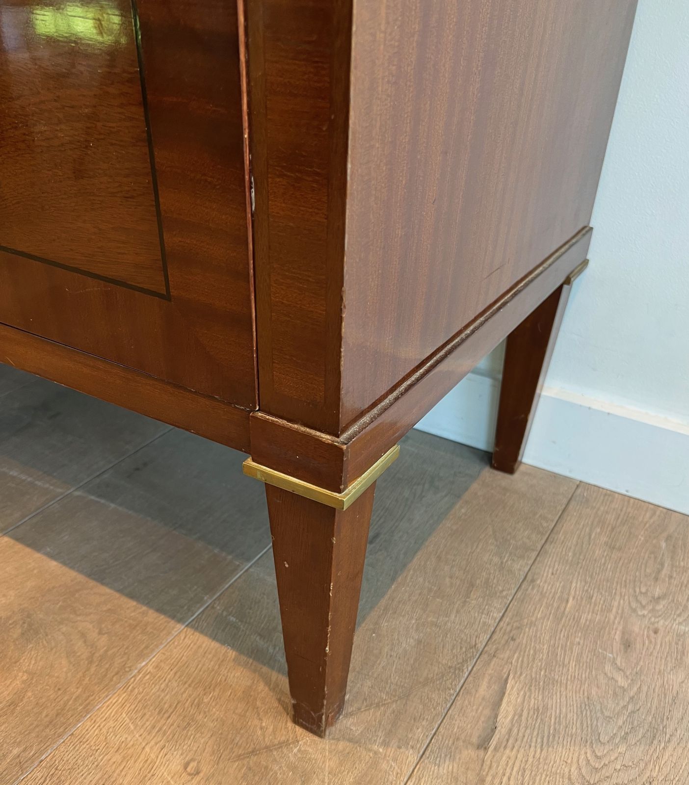 Furniture Neoclassical Chest Of Drawers In Mahogany Veneer And Brass By De Coene Frères photo