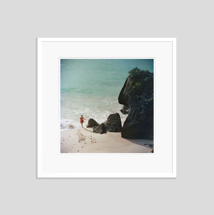 Slim Aarons 'Bermuda Beach' Framed White photo furniture