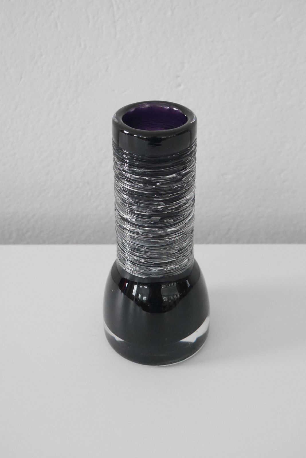 Purple Glass Vase By Bengt Edenfalk For Skruf, Sweden, 1970s, Signed And Dated photo 225.0