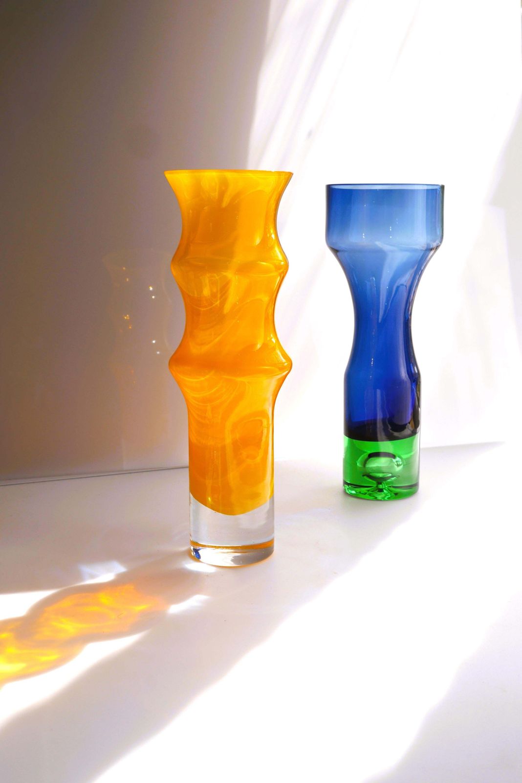 Blue And Green Glass Vase By Bo Borgström For åseda, Sweden photo 187.0