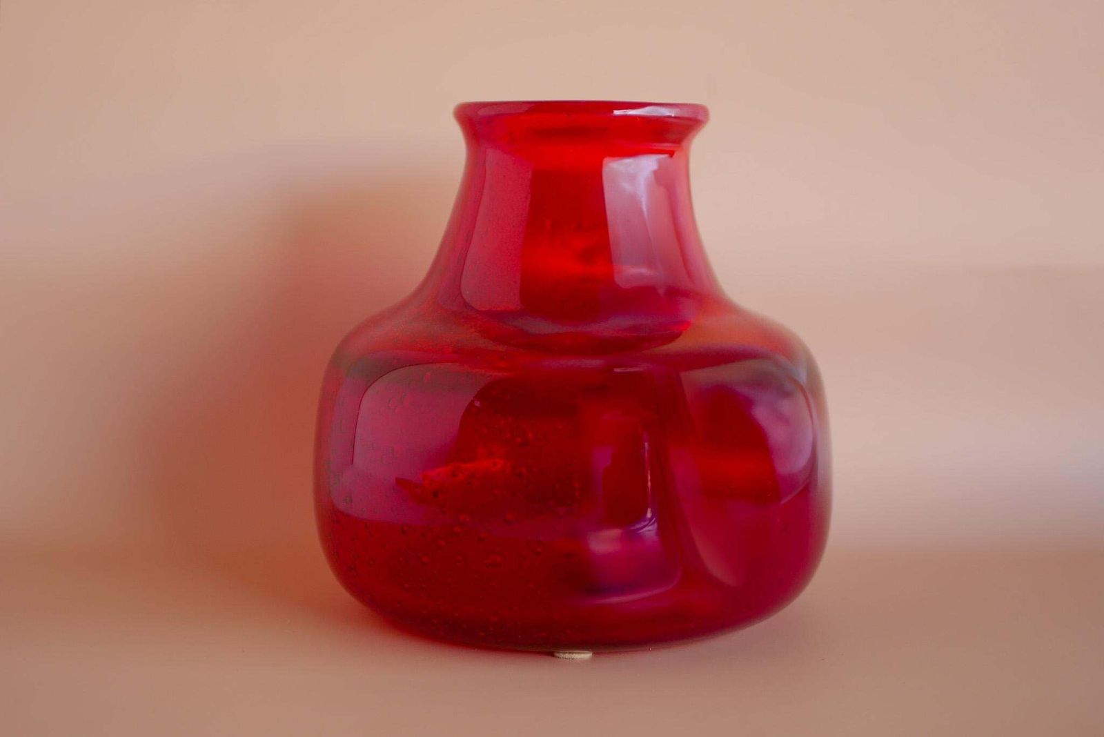 Scandinavian Mid Century Modern Design Art Glass Vase By Erik Höglund, Sweden photo Home Decor