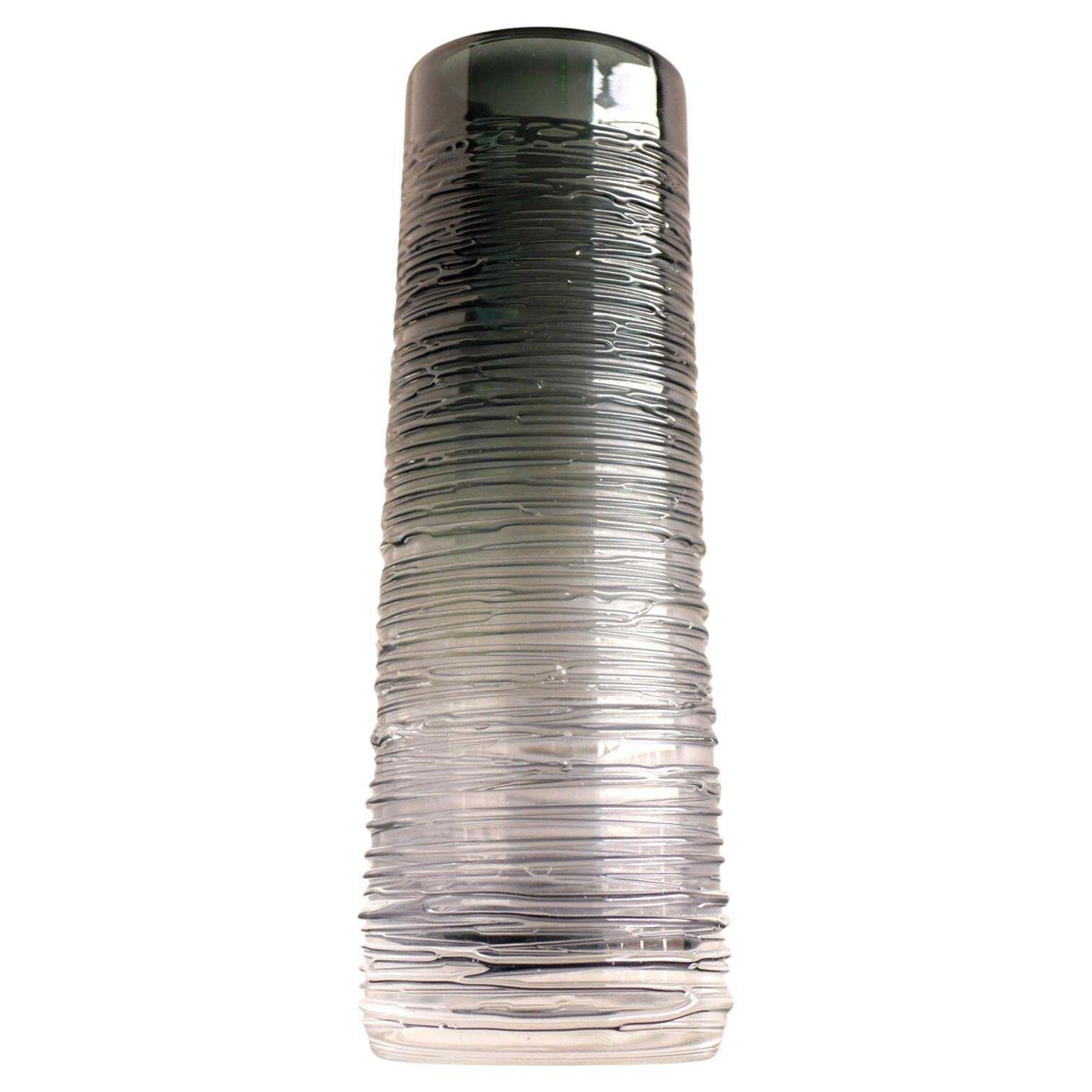 Crystal Glass Vase Made And Signed By Bengt Edenfalk For Skruf, Sweden, 1970s