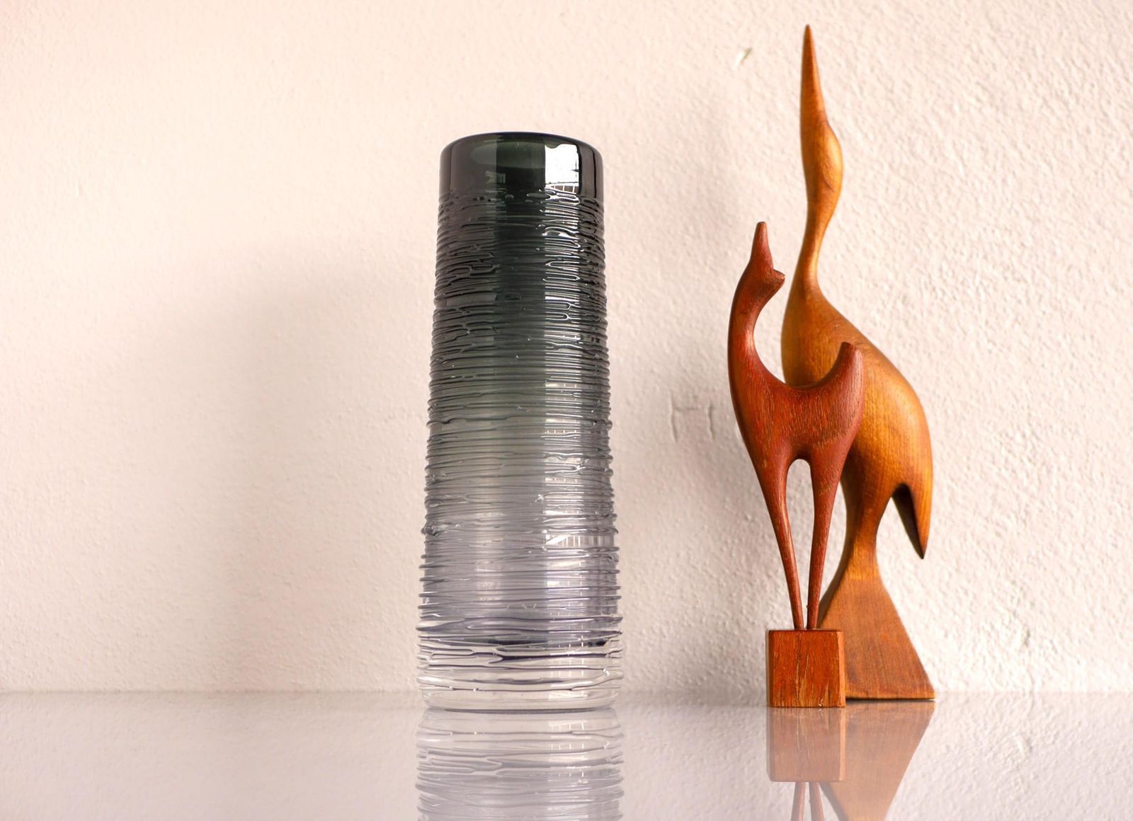 Crystal Glass Vase Made And Signed By Bengt Edenfalk For Skruf, Sweden, 1970s photo buy