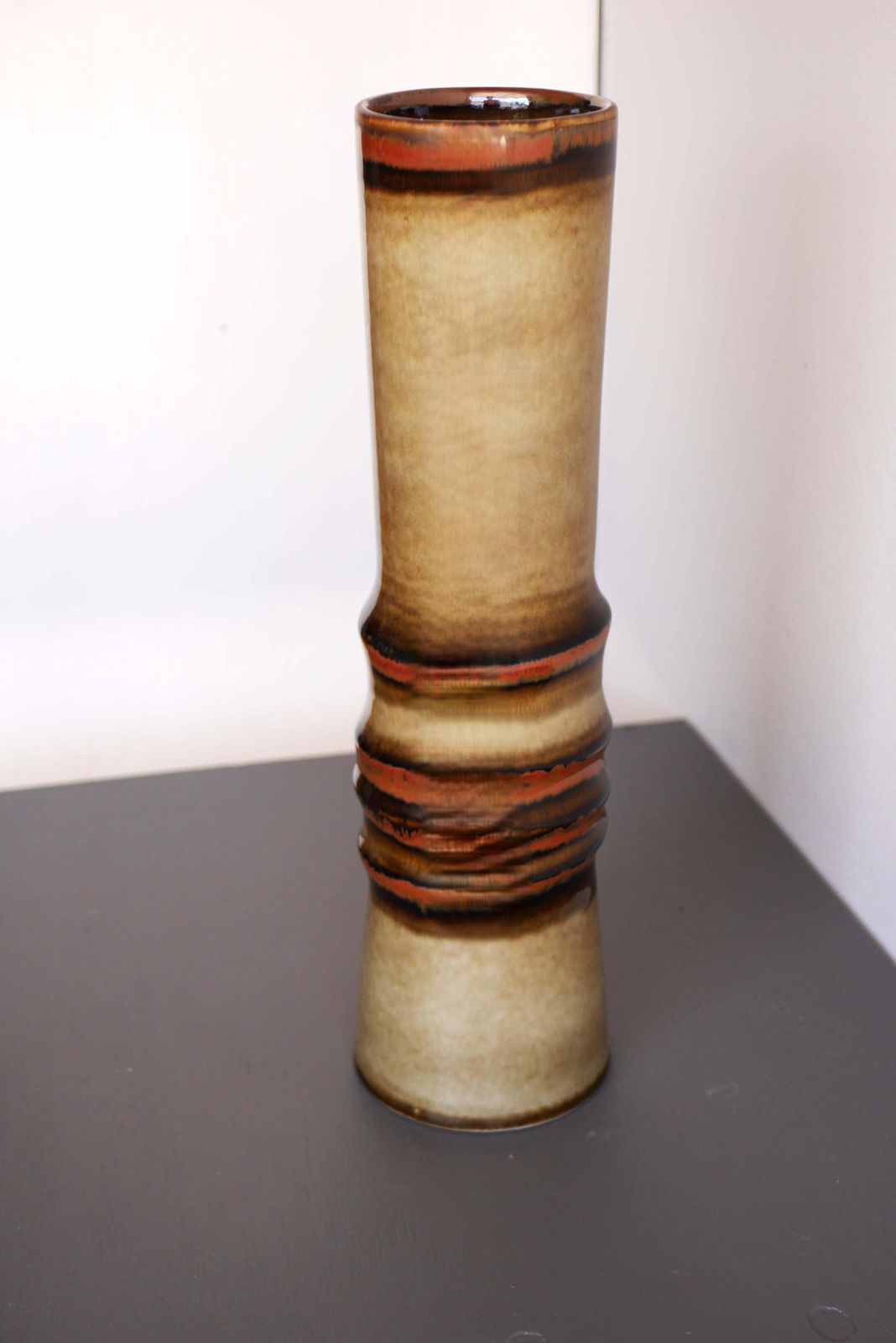 photo for sale A Very Large Mid Century Modern Pottery Vase, "Bamboo", By Alberius, Sweden