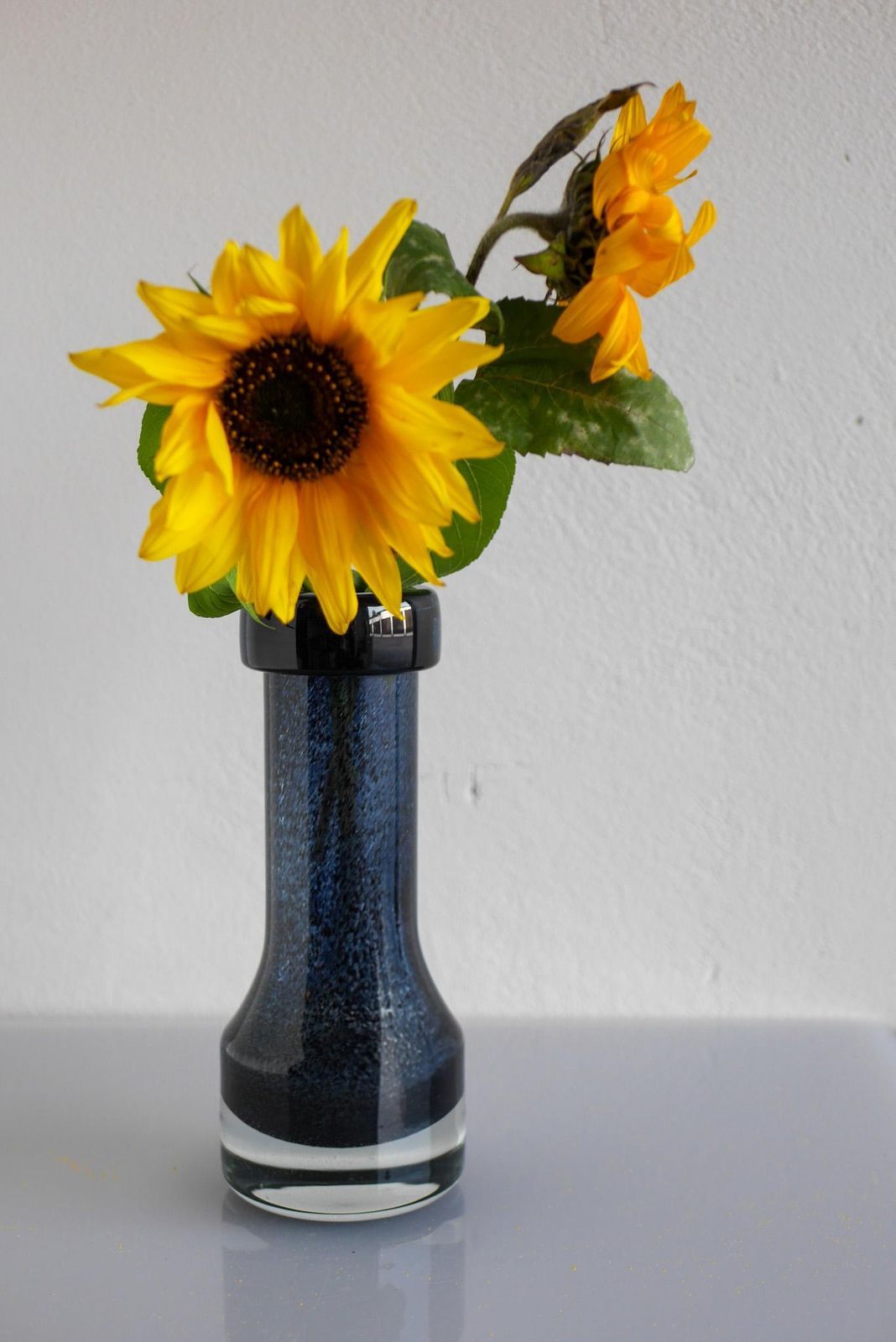 Blue Glass Vase Known As "Oxid" By Bo Borgström For åseda, Sweden photo for sale