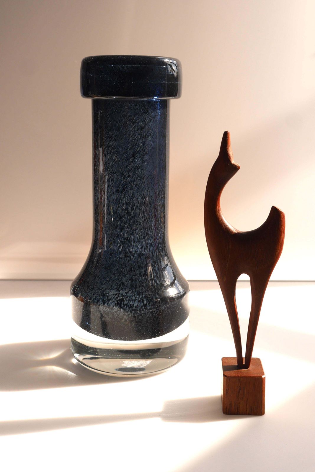Blue Glass Vase Known As "Oxid" By Bo Borgström For åseda, Sweden photo Home Decor
