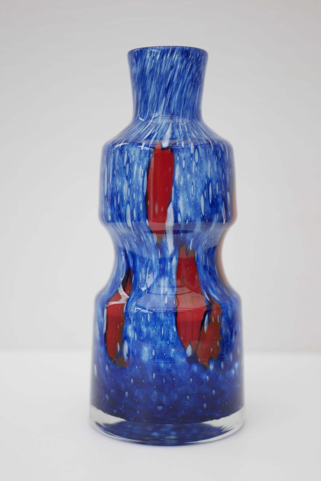 Blue Glass Art Vase From 'Prachen' Glass Works photo buy