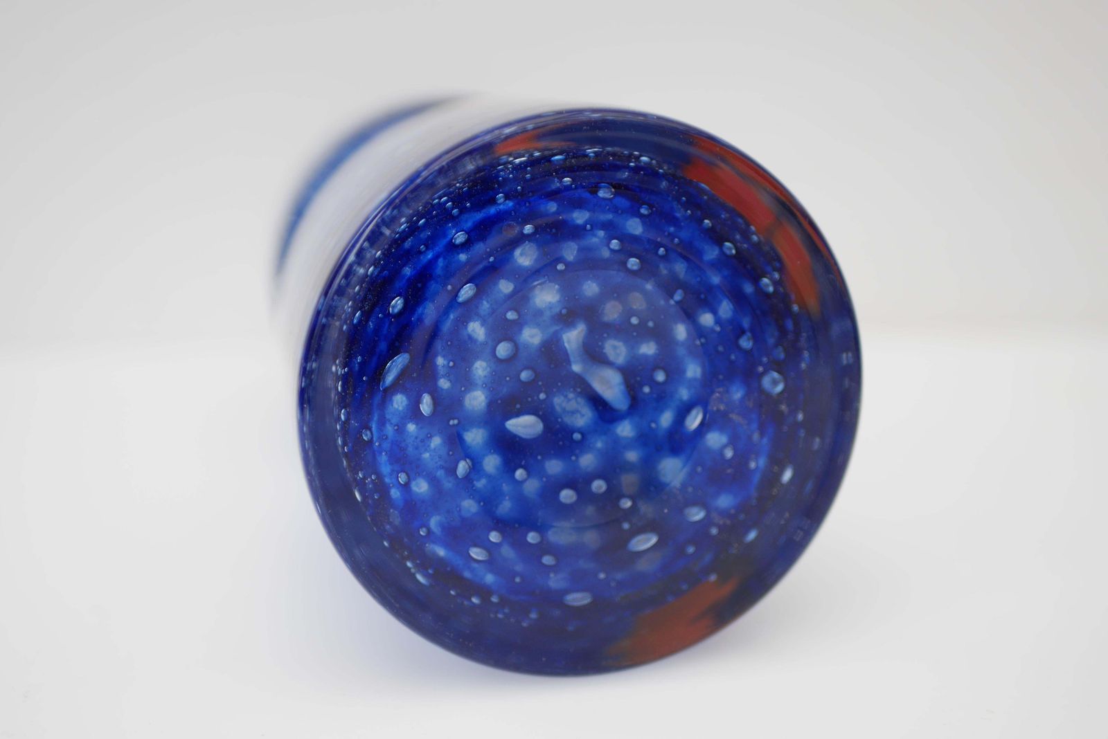 photo furniture Blue Glass Art Vase From 'Prachen' Glass Works